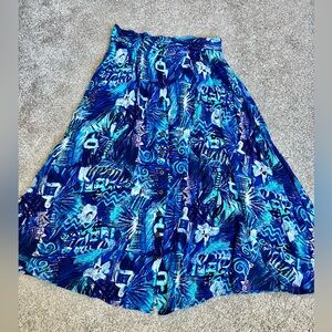 The Limited Blue Abstract A-Line Skirt